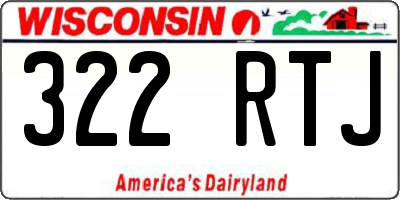 WI license plate 322RTJ
