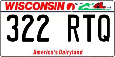 WI license plate 322RTQ