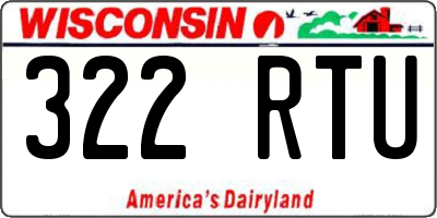 WI license plate 322RTU