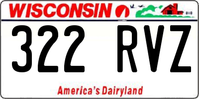 WI license plate 322RVZ