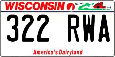 WI license plate 322RWA