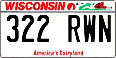 WI license plate 322RWN