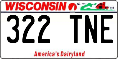 WI license plate 322TNE