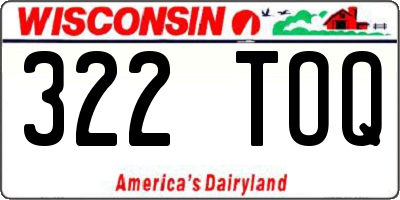 WI license plate 322TOQ