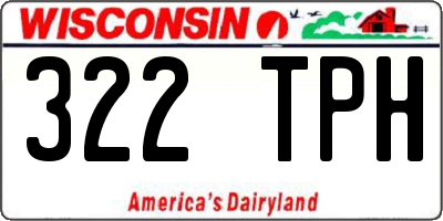 WI license plate 322TPH