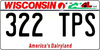 WI license plate 322TPS