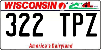 WI license plate 322TPZ