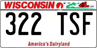 WI license plate 322TSF
