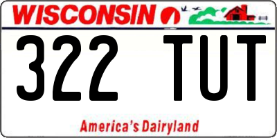 WI license plate 322TUT