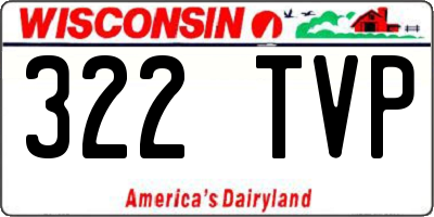 WI license plate 322TVP