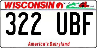 WI license plate 322UBF