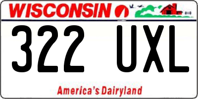 WI license plate 322UXL