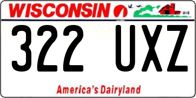 WI license plate 322UXZ
