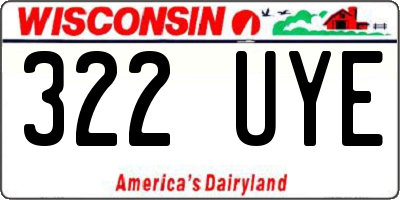 WI license plate 322UYE