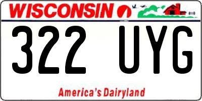 WI license plate 322UYG