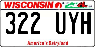 WI license plate 322UYH