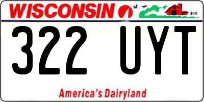 WI license plate 322UYT