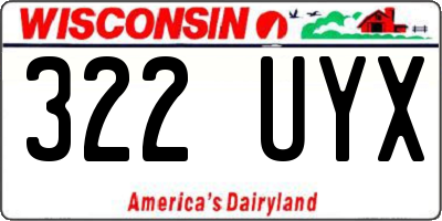 WI license plate 322UYX