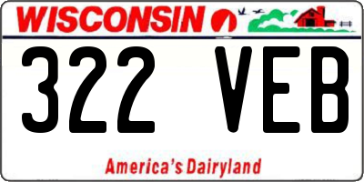 WI license plate 322VEB
