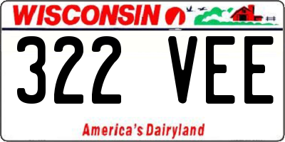 WI license plate 322VEE