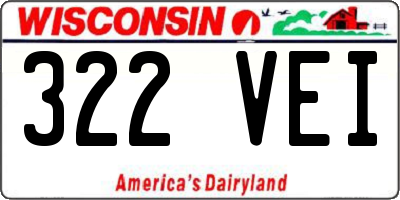 WI license plate 322VEI