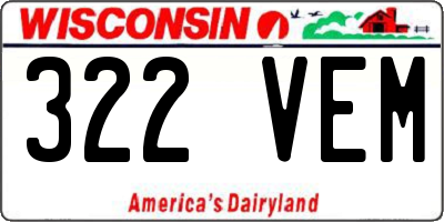 WI license plate 322VEM