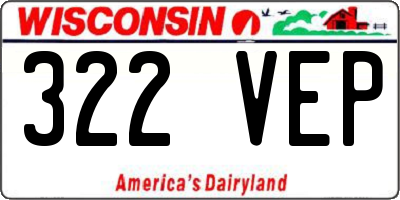 WI license plate 322VEP