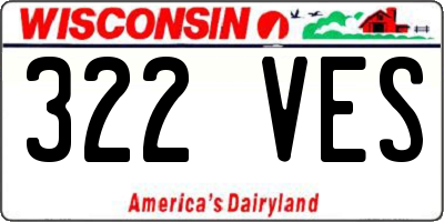 WI license plate 322VES