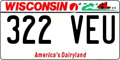WI license plate 322VEU