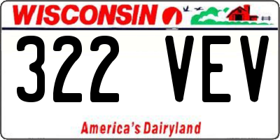 WI license plate 322VEV