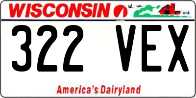 WI license plate 322VEX
