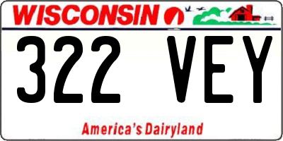 WI license plate 322VEY