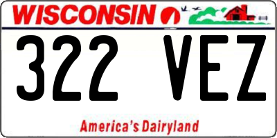 WI license plate 322VEZ