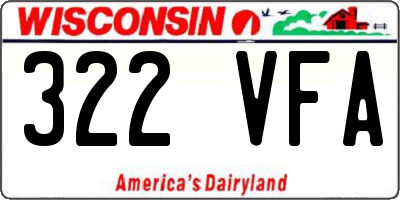 WI license plate 322VFA