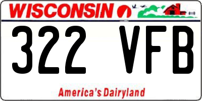 WI license plate 322VFB