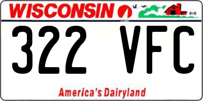 WI license plate 322VFC