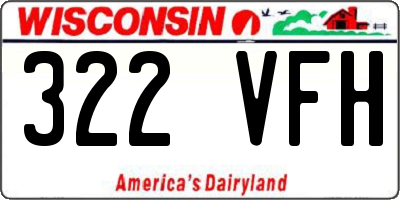 WI license plate 322VFH