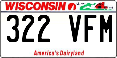 WI license plate 322VFM