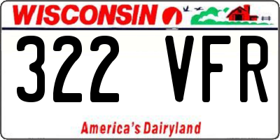 WI license plate 322VFR