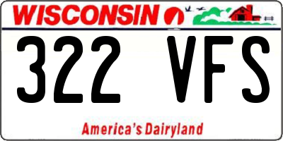 WI license plate 322VFS