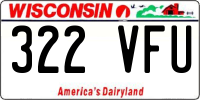 WI license plate 322VFU