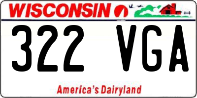 WI license plate 322VGA