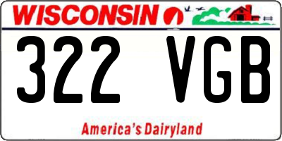 WI license plate 322VGB