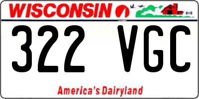 WI license plate 322VGC