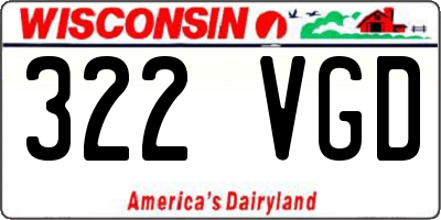 WI license plate 322VGD