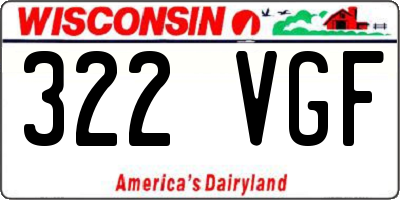 WI license plate 322VGF