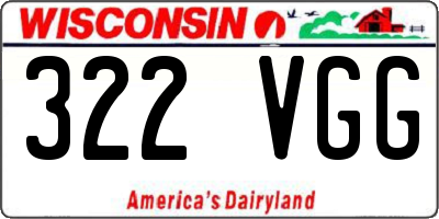 WI license plate 322VGG