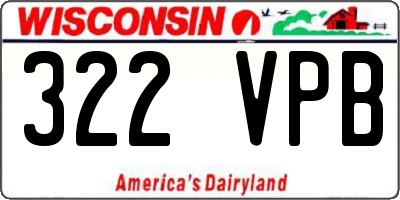 WI license plate 322VPB