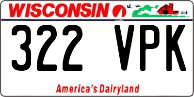 WI license plate 322VPK