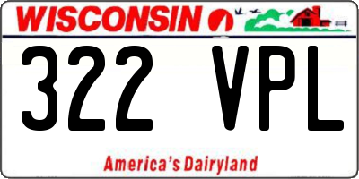 WI license plate 322VPL